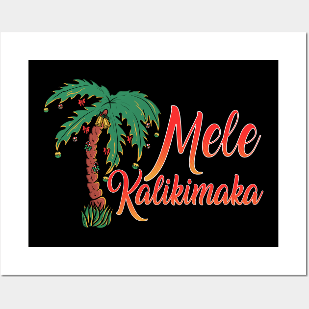 Mele Kalikimaka Hawaiian Christmas Wall Art by guitar75